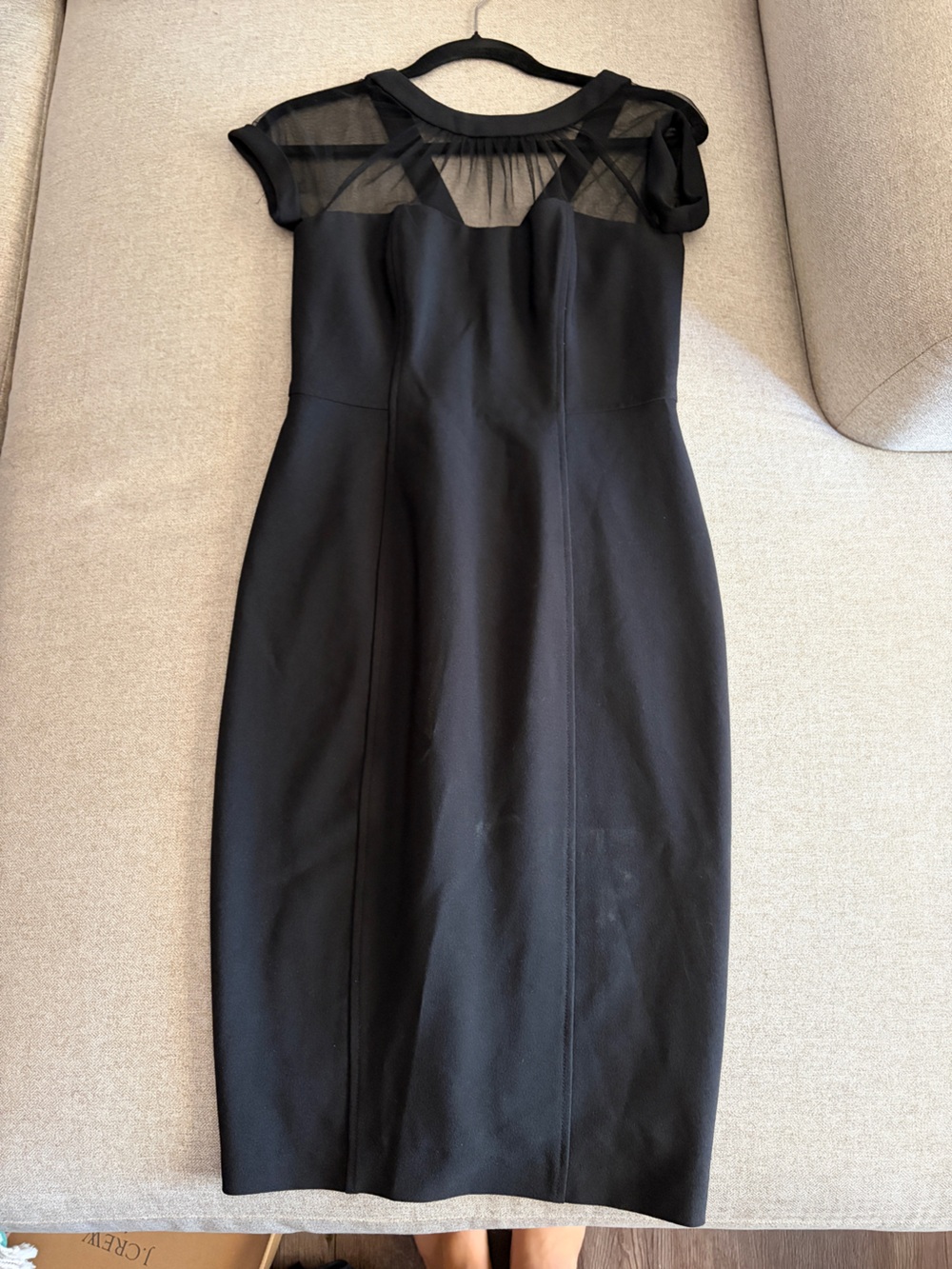 Maggy London Black Sheer Panel Pencil Skirt